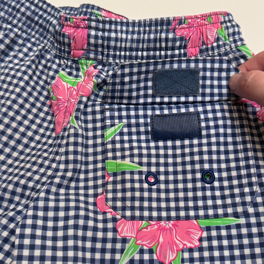 Vineyard Vines Navy Gingham Swim Shorts | 3T - Picture 3 of 7